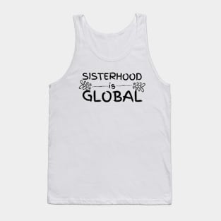 Sisterhood Is Global Black Leaves Design Tank Top